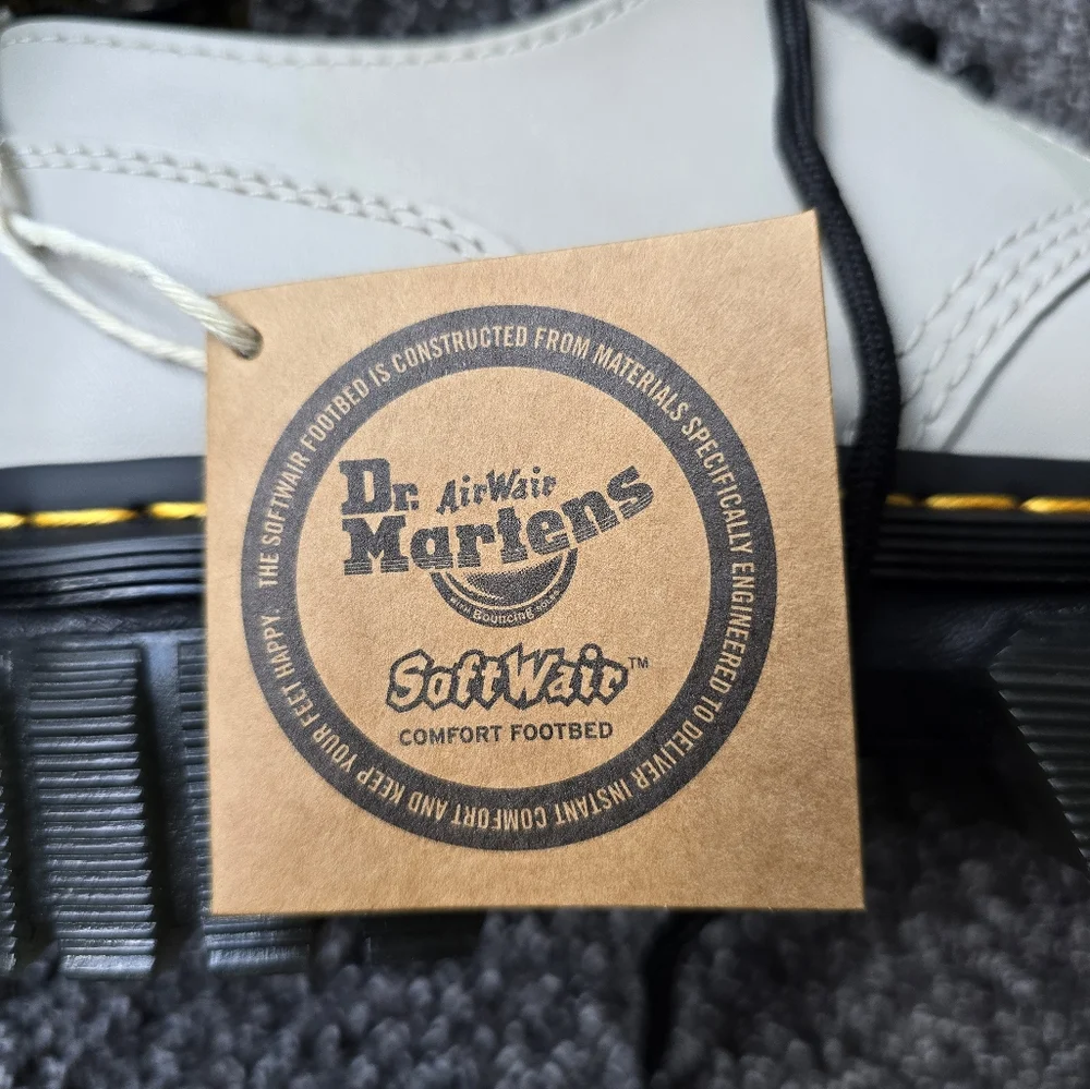 DR. MARTENS AUDRICK PLATFORM DERBY WOMEN'S SHOES COBBLESTONE GREY SIZE 7 - Picture 9 of 9